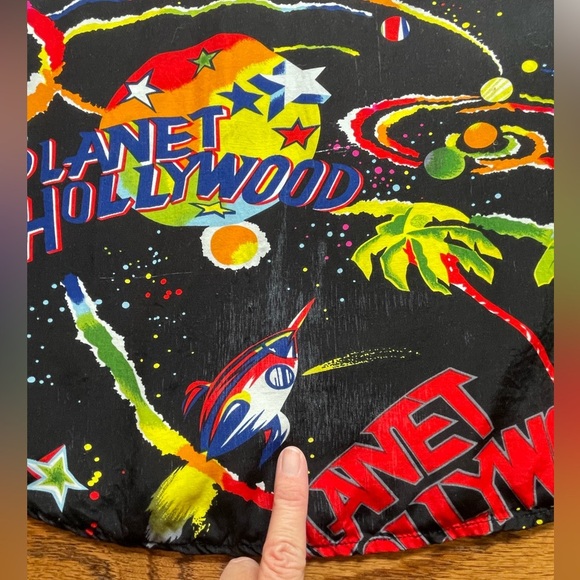 Vintage 90s Planet Hollywood Space Neon Island Jam World Button Down Shirt Sz M - Picture 13 of 13